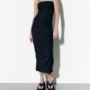 Zara limited tube ribbed midi dress you cannot miss